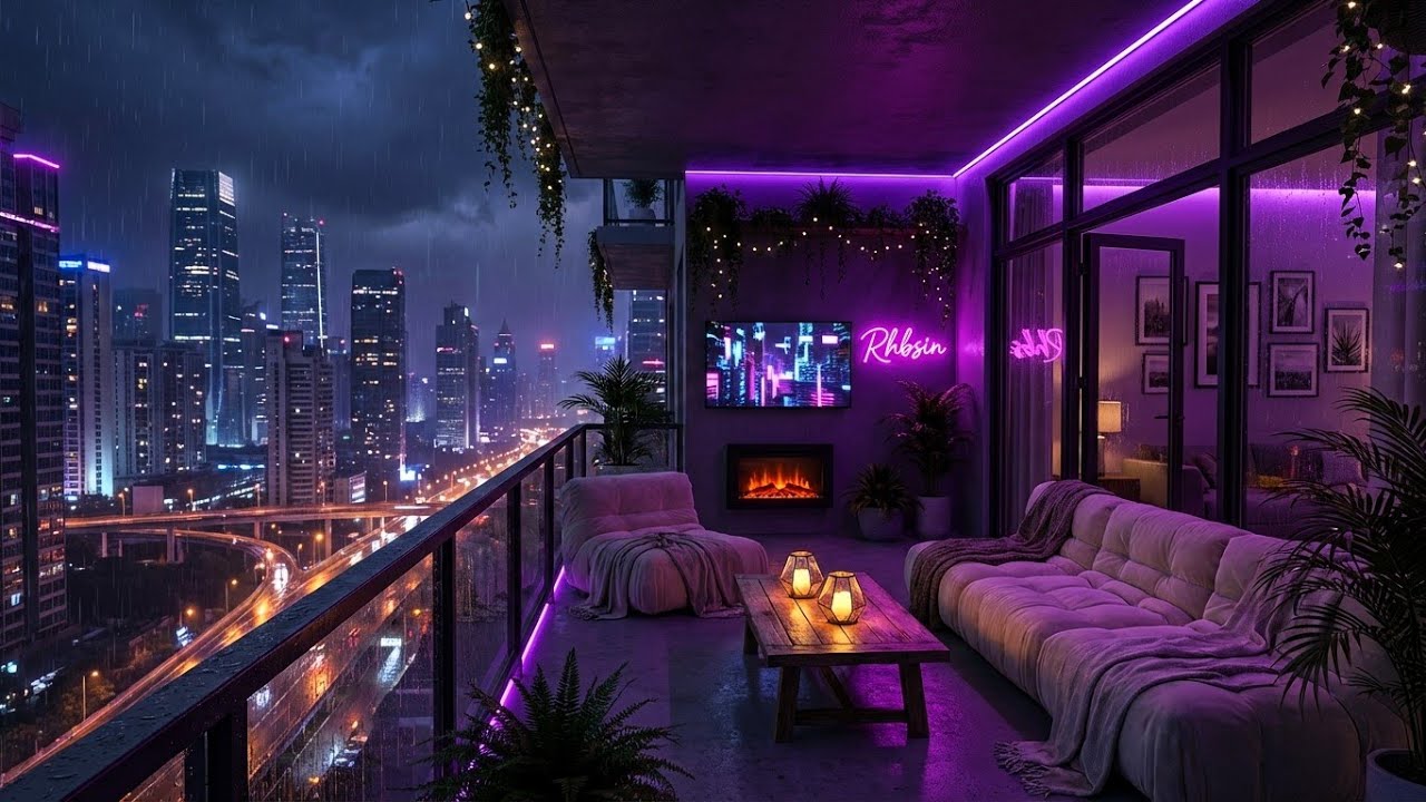 🔴 LIVE Neon City Rain 🌧️ Lofi Hip Hop Beats for Study, Focus & Sleep