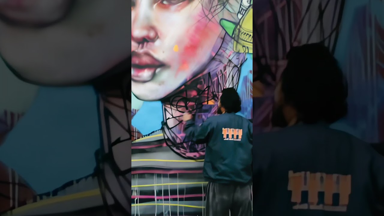 David Choe Painting in  Downtown LA Mural