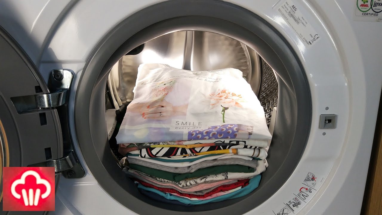 Experiment - Steam Program - in a  AEG 7000 series Washing Machine - full laundry