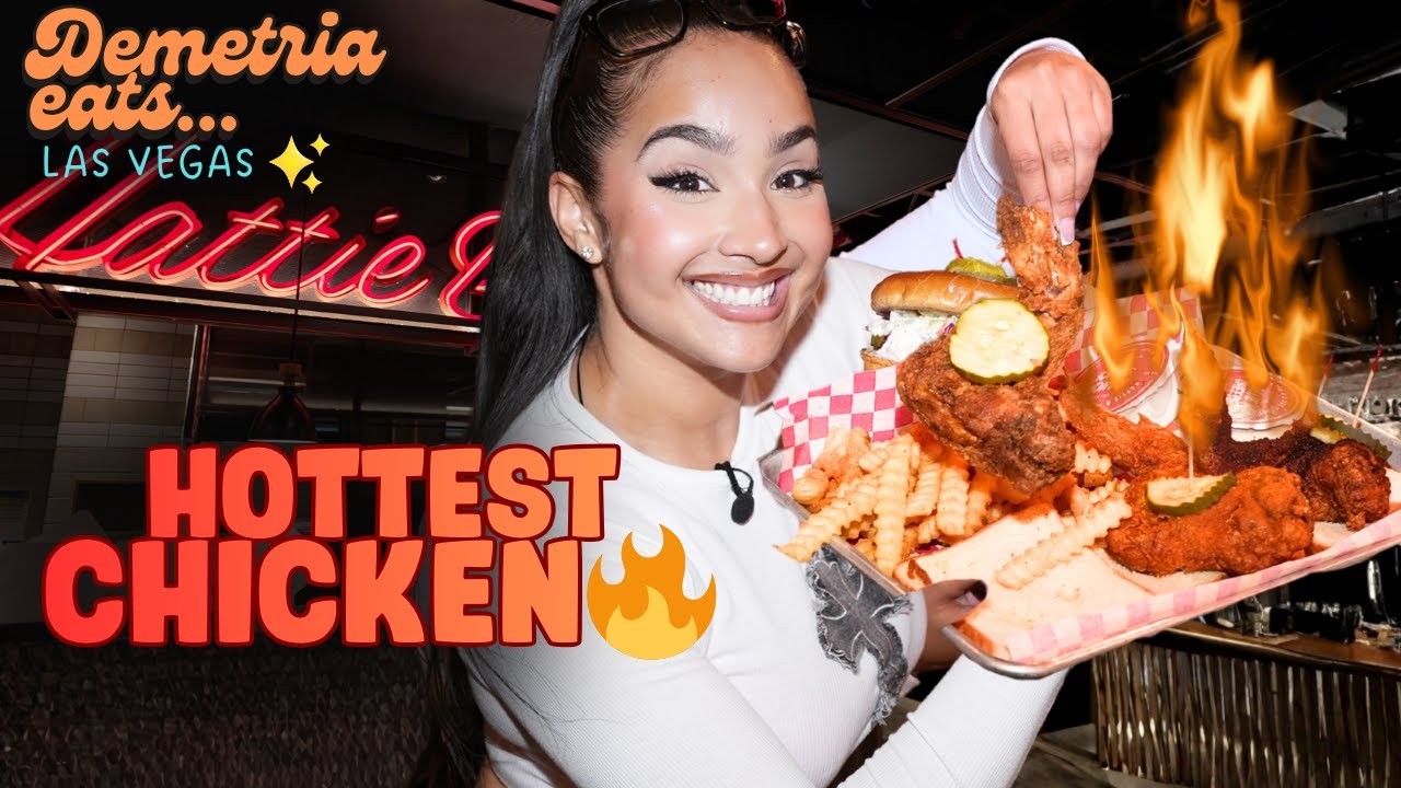 I Tried the HOTTEST Nashville Chicken in Las Vegas! (Hattie B's Review) | Demetria Eats