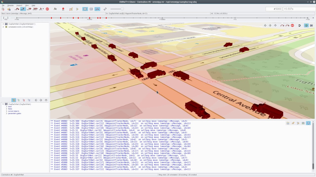 Simple VANET simulation in OMNET