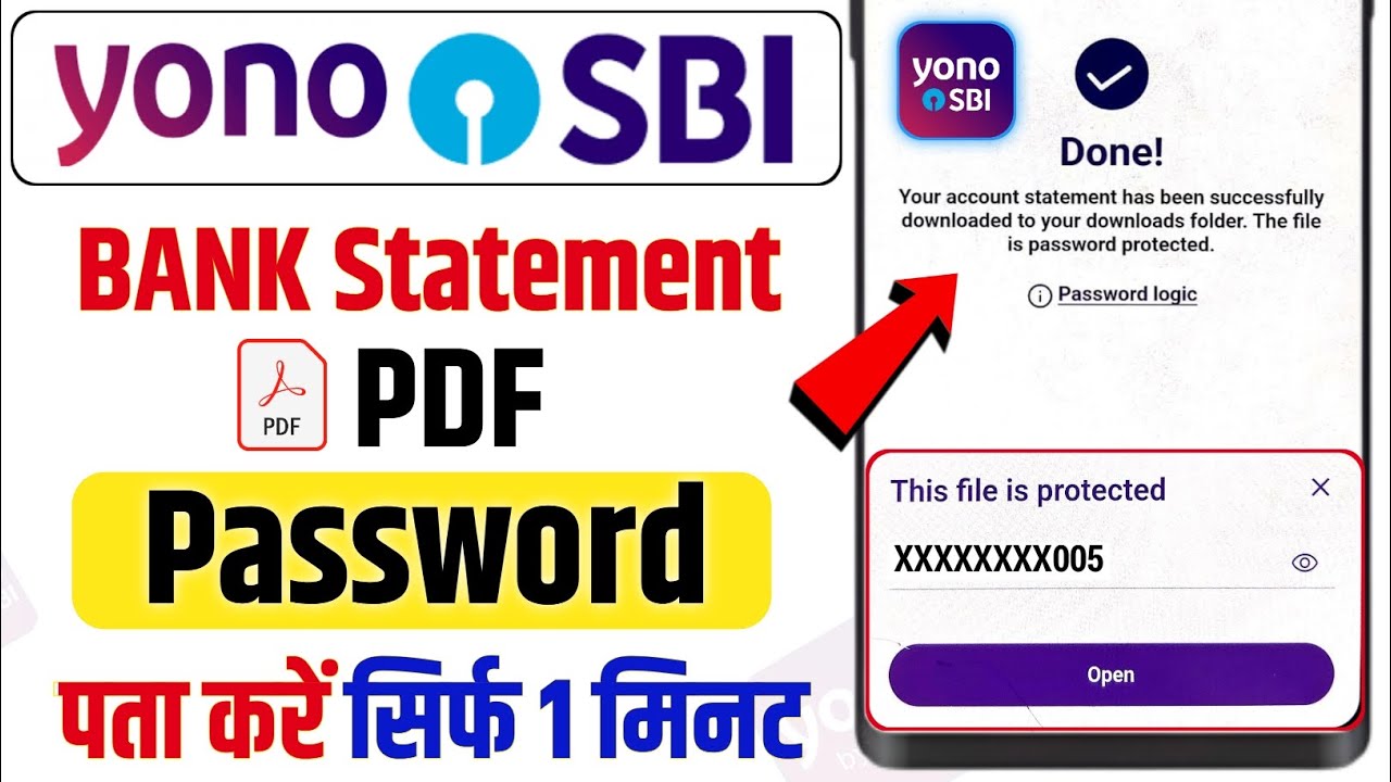 YONO SBI Account Statement PDF Password Kaise Pata Kare | SBI Statement PDF Open Problem Solution