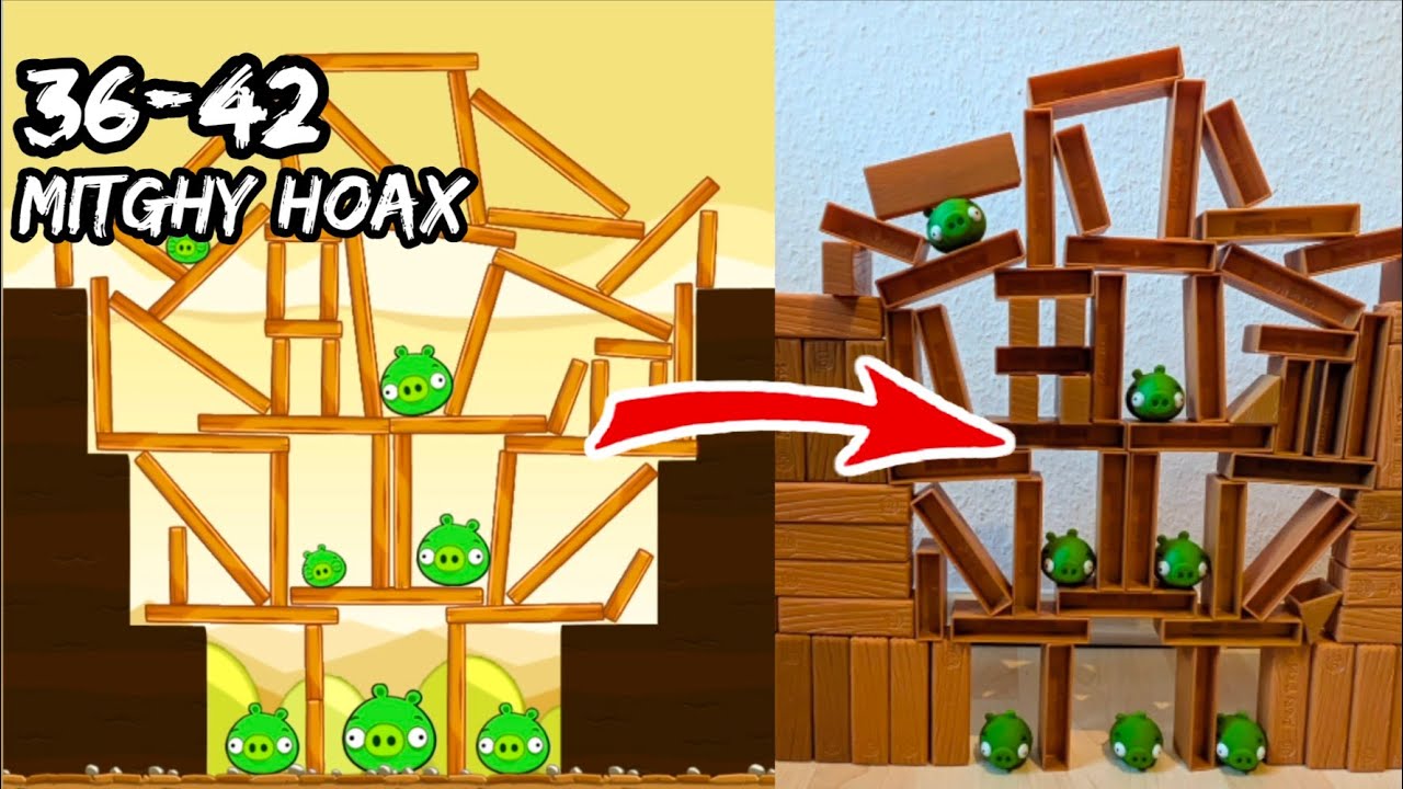 Recreating Angry Birds Classic Level with Mattel. Mighty Hoax 36-42. Part 15.