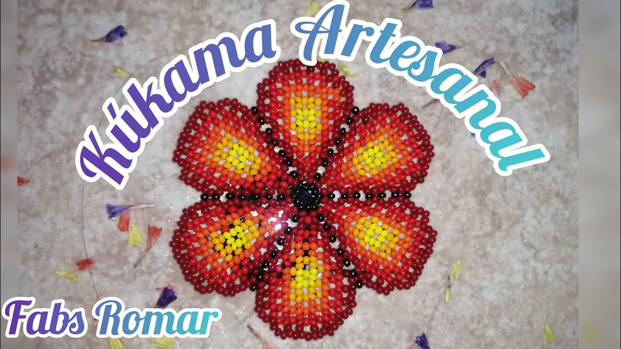 flor de chaquira para collar huichol ❤️