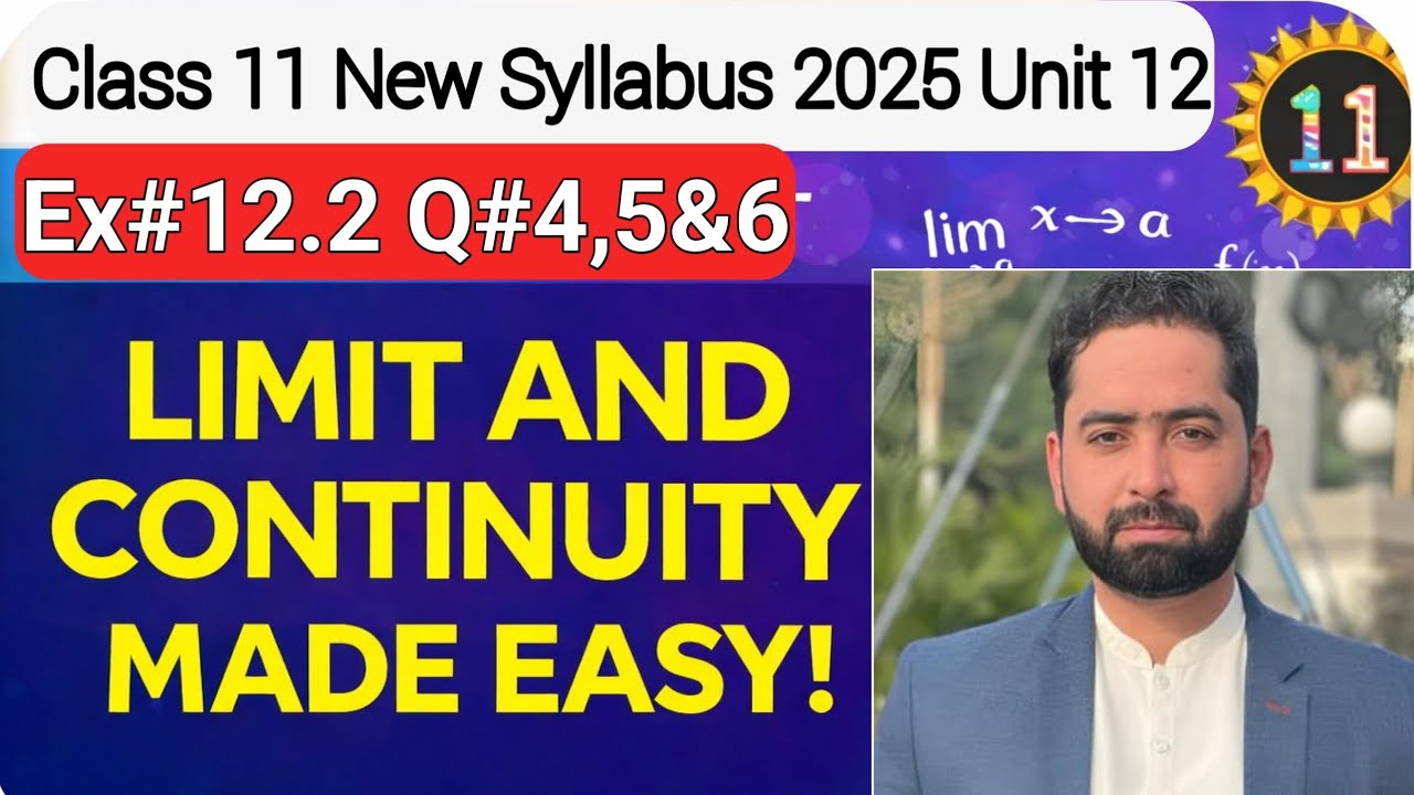 Class 11 Maths | Limit and Continuity | Made Easy | New Syllabus 2025 | Ex# 12.2 Q# 4,5,6&7