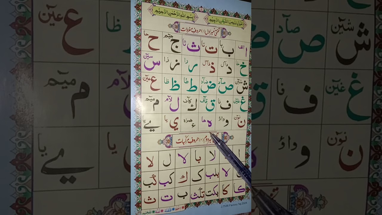 Learn Arabic Alphabet with Tajweed--Full Alphabet 