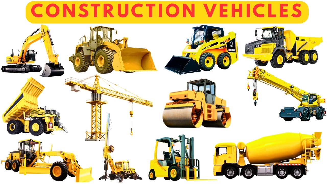 Construction Vehicles Name for Kids  | Learn Building Machines in English