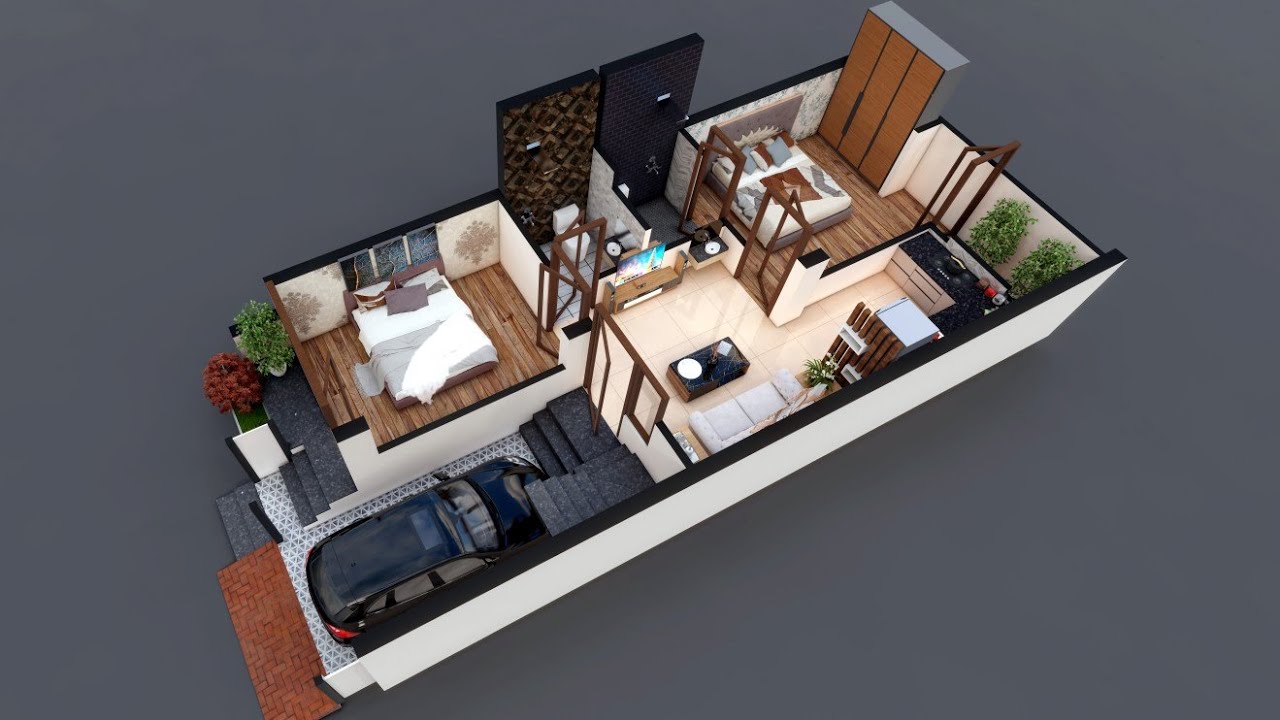 16x40 House Design 3D #home #villa #house #architecture #interior #youtube