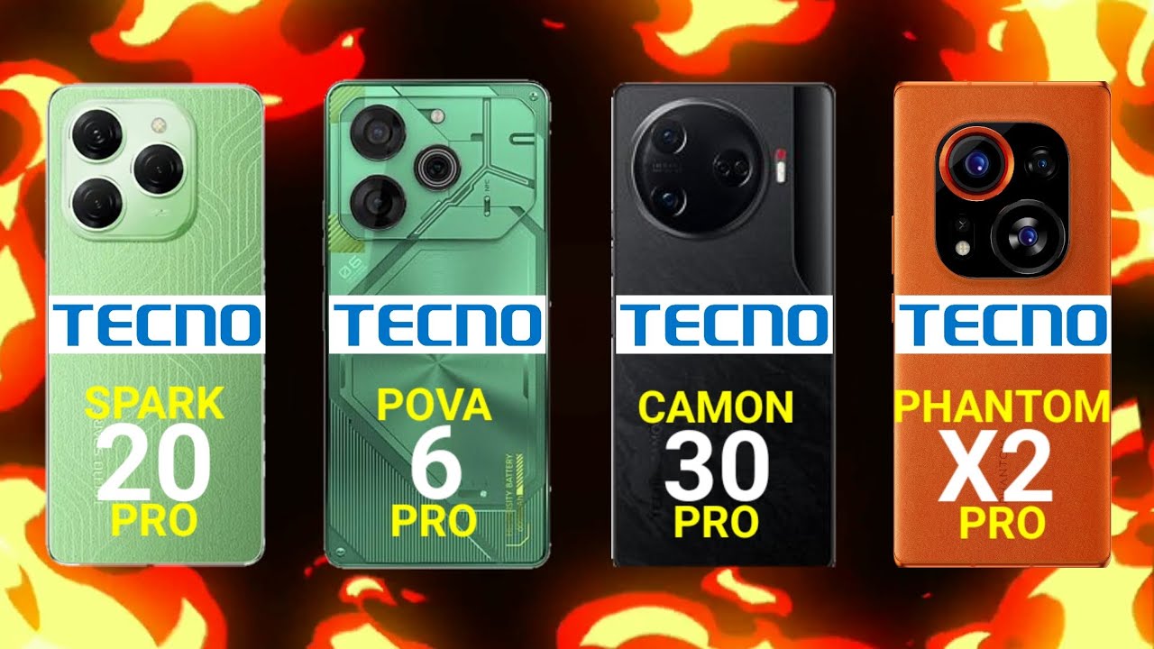 Tecno Spark 20 Pro Vs Tecno Pova 6 Pro Vs Tecno Camon 30 Pro Vs Tecno Phantom X2 Pro differences?