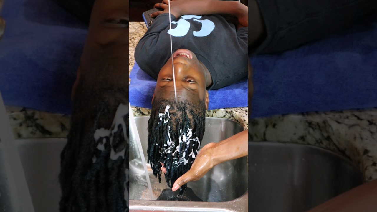 Wash Day Routine at Home with Locs 💆🏿&zwj;♂️🫧 #locs