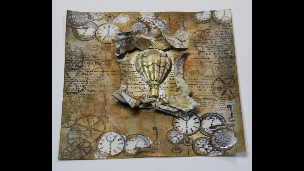 Hintergrund Tutorial Steampunk,Embossen,Vintage Effekt,Schablone,Wachs, Cartes-d-Art by Sandra Huber