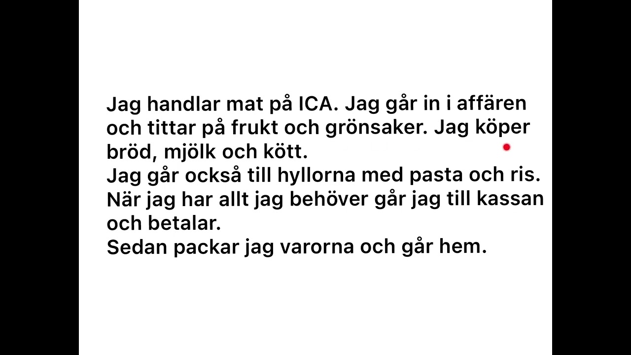 SFI- Jag handlar. Träna läsa. 