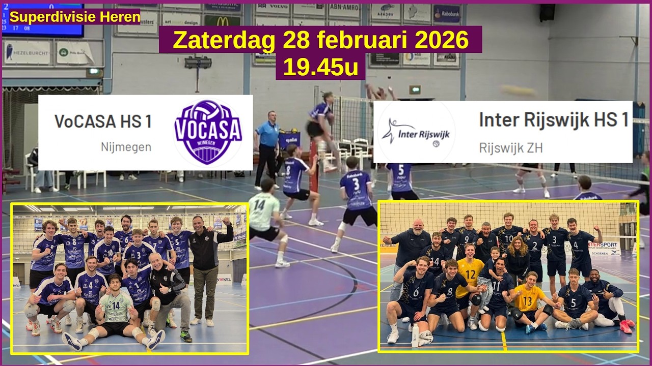 VoCASA HS 1 - Inter Rijswijk HS 1 (28 feb 2026, 19.45u) Superdivisie Heren Volleybal