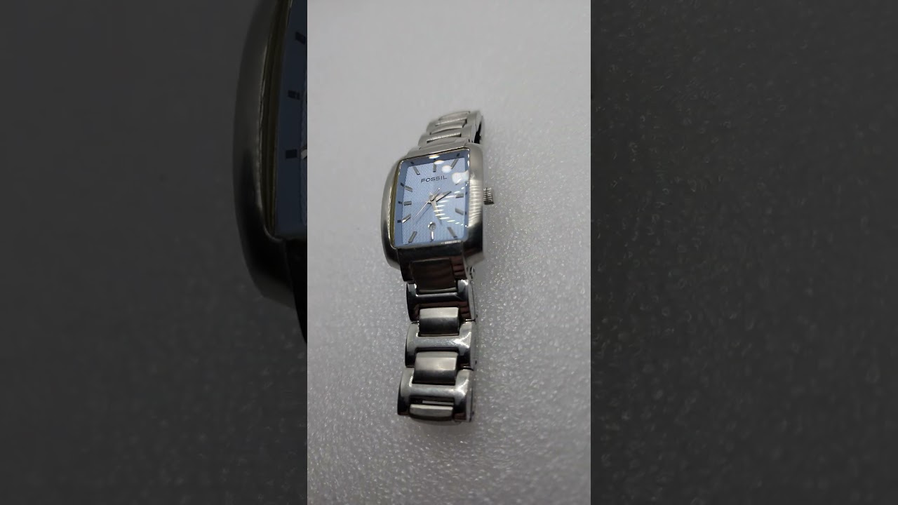Fossil F2 Quadrent Rolex 4 Sector Dial Tank styling baby blue 26mm Quartz Watch