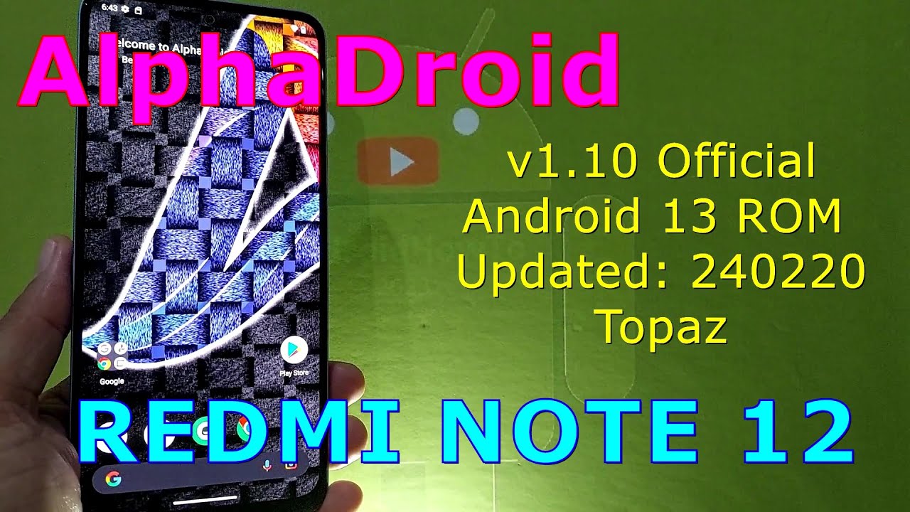 AlphaDroid 1.10 Official for Redmi Note 12 Android 13 ROM Updated: 240220