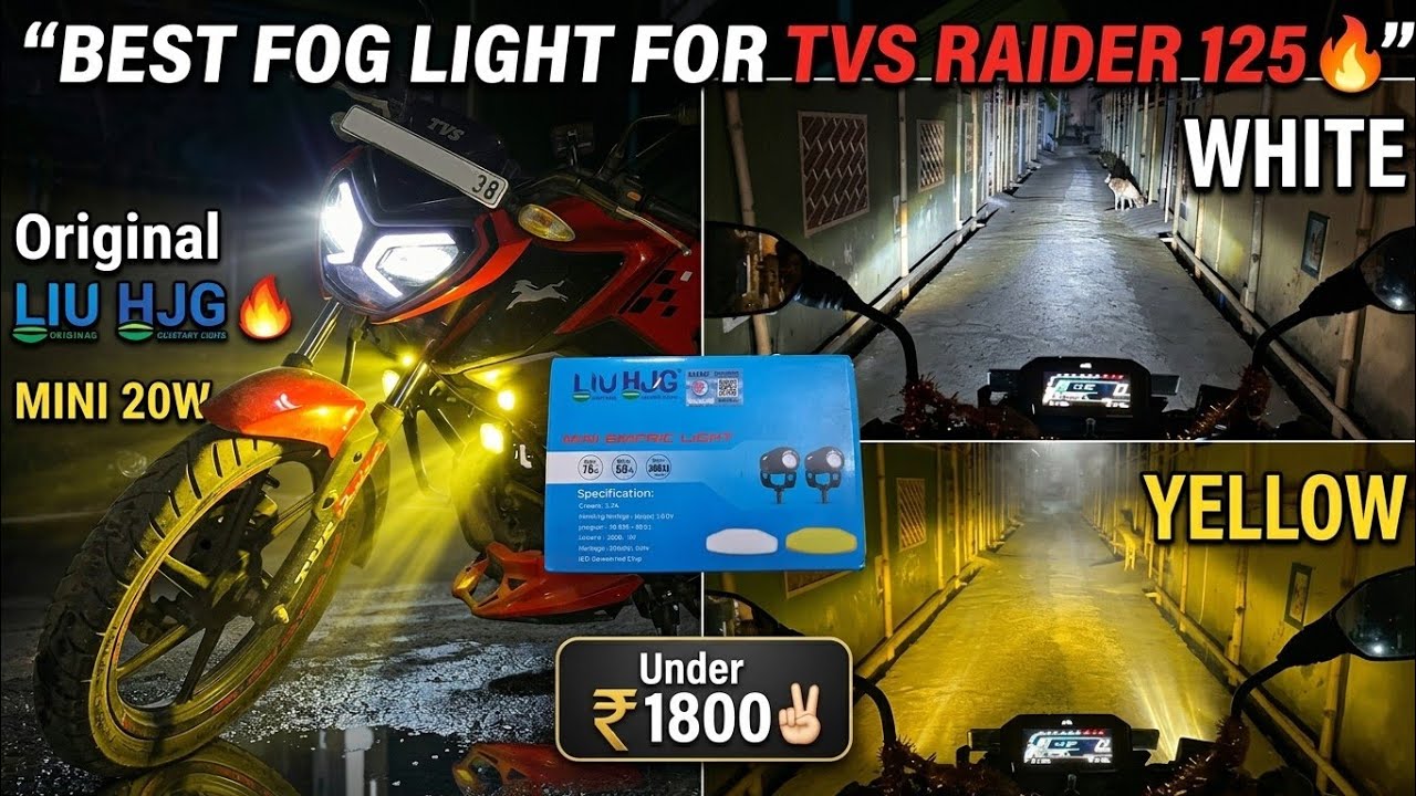 Recommended Fog Light For TVS Raider 125 🔥 | Original LIU HJG MINI 20Watts Fog Light Installation
