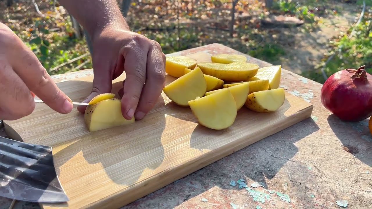 Melting Butter on Hot Potatoes | Forest Cooking ASMR 🌲🔥#forestcooking #potato #asmr #ForestoreX