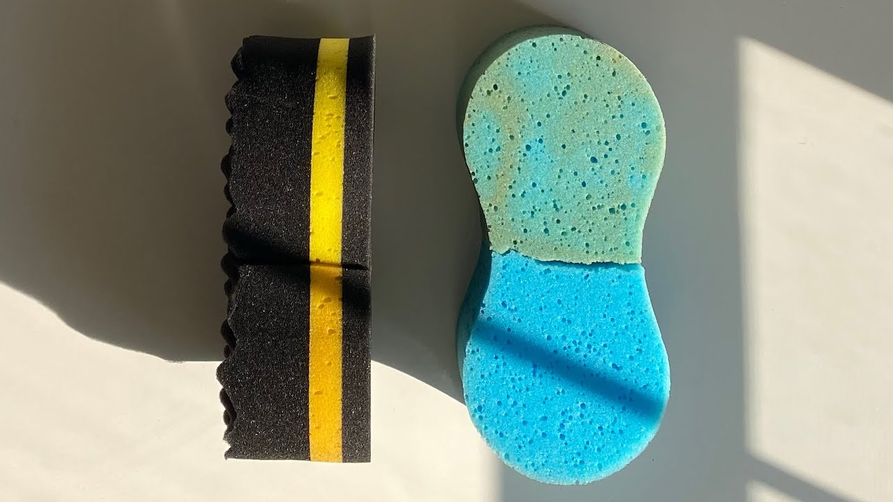 ASMR big car sponge ripping - jelly vs dry foam sounds 