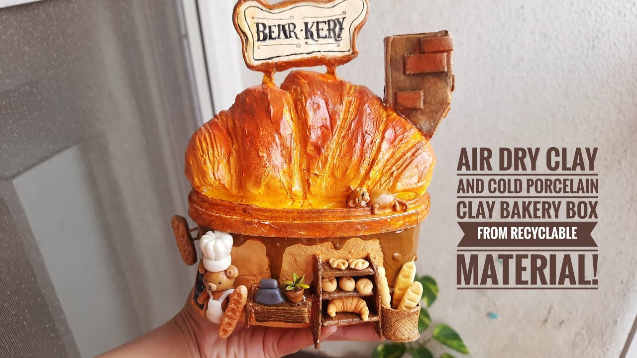 Air Dry Clay and Cold Porcelain Clay Bakery Box from Recyclable Material 