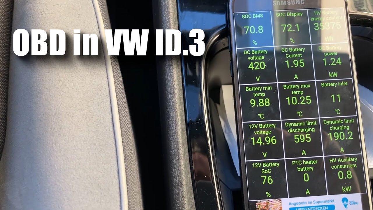 OBD adapter in a Volkswagen ID.3
