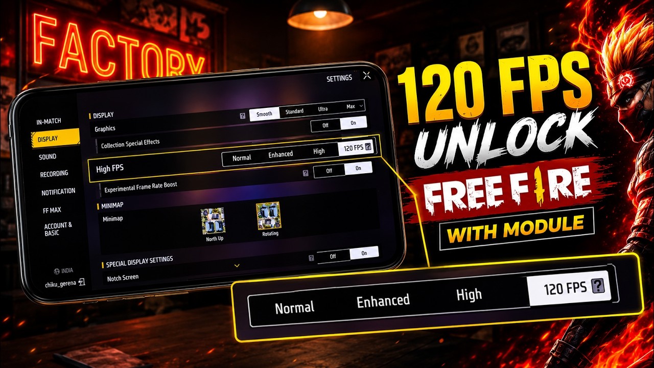 ⚡ FREE FIRE 120 FPS UNLOCK 🔥 | ANY ANDROID DEVICE 📱