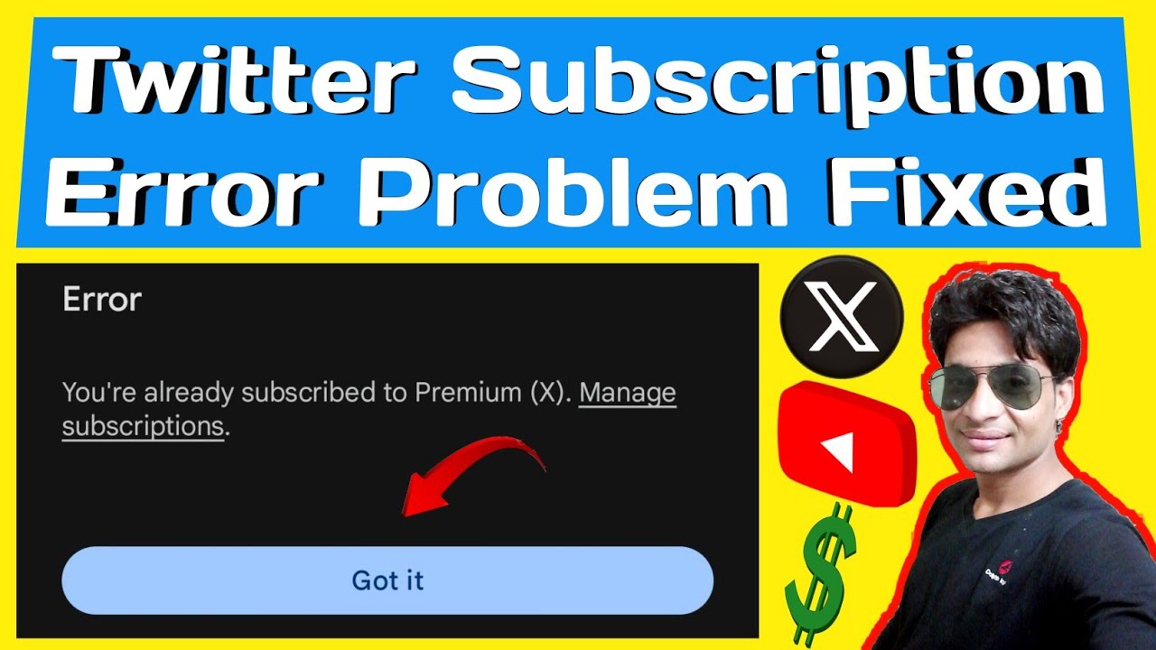 Error Problem On Twitter | You're Already Subscribed To Premium Problem Fixed | Twitter Subscription