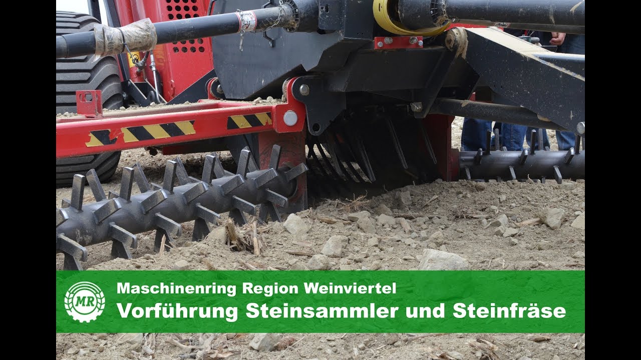 Maschinenring Vorführung Steinsammler und Steinfräse