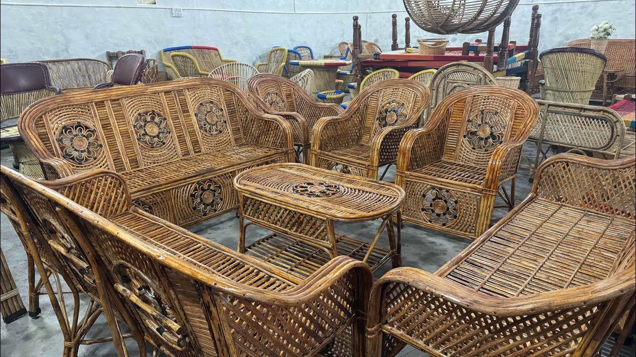 Designer Cane Sofa Set / Handmade sofa Designs / All types of three seater sofa chair set 