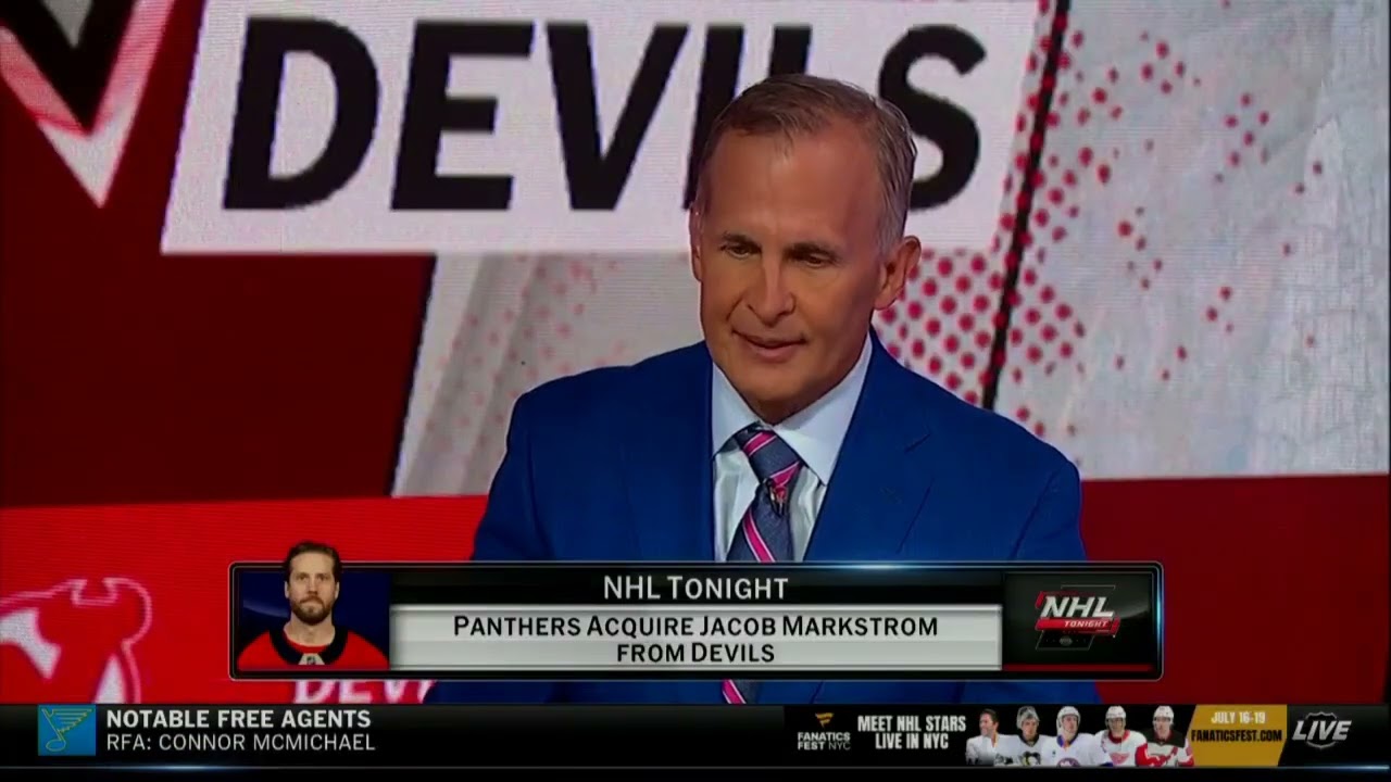 Florida Panthers acquire Jacob Markstrom from New Jersey Devils