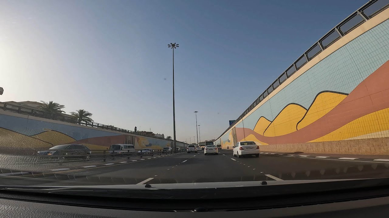 Driving along Doha Expressway