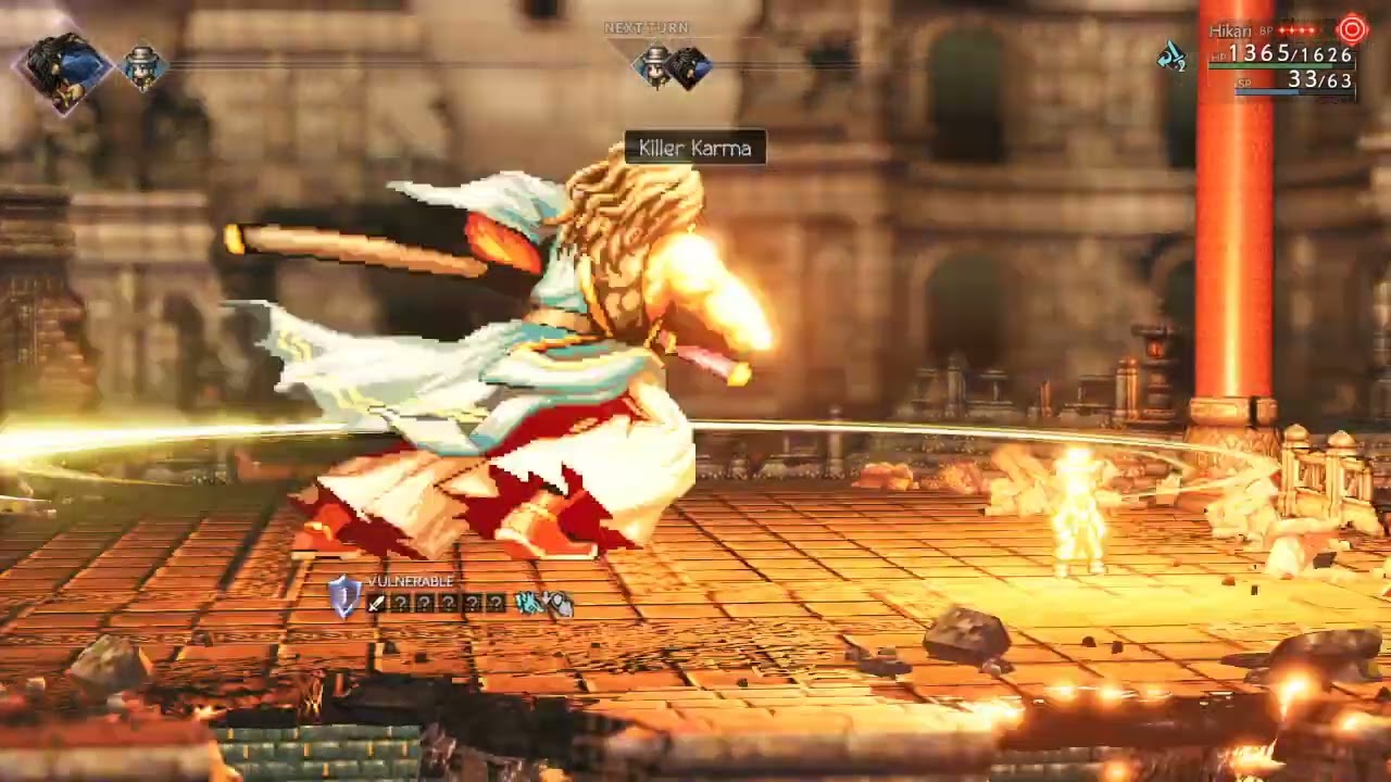OCTOPATH TRAVELER II: Hikari Solo Run (Level 15) - Sword Hunter Karma.