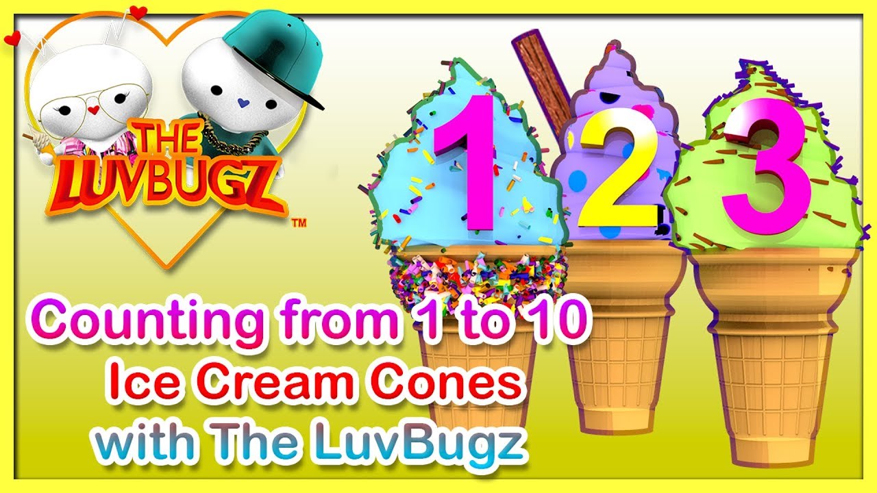 Numbers Counting to 10 with The LuvBugz and Ice Creams