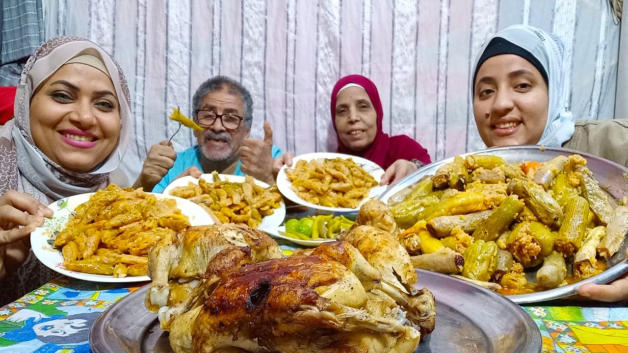 تحدي أكل المحشي المشكل أو الملفوف مع 3 فراخ مشوية وكلمتين للي باعت وخانوا العشرة