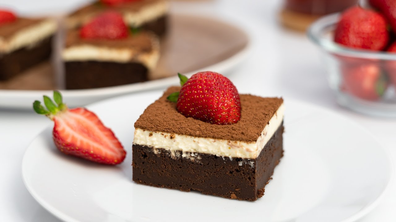 Brownie z Tiramisu jako jedno ciasto! || Prosty i smaczny przepis na deser!