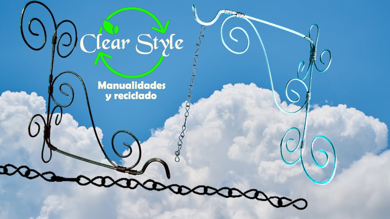Soporte y Cadenitas, Wire art and crafts. Manualidades para el jardin  Alambrismo