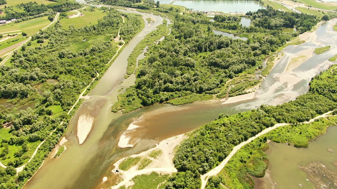 Poprad wpada do Dunajca. Stary Sącz - Nowy Sącz Małopolska.