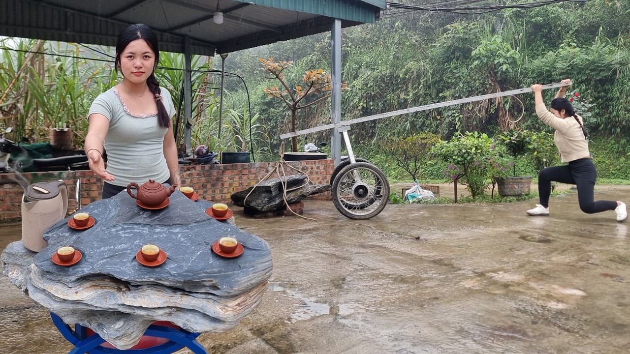 Amazing! Girl Turns a Rough Stone into a Stunning Table ✨