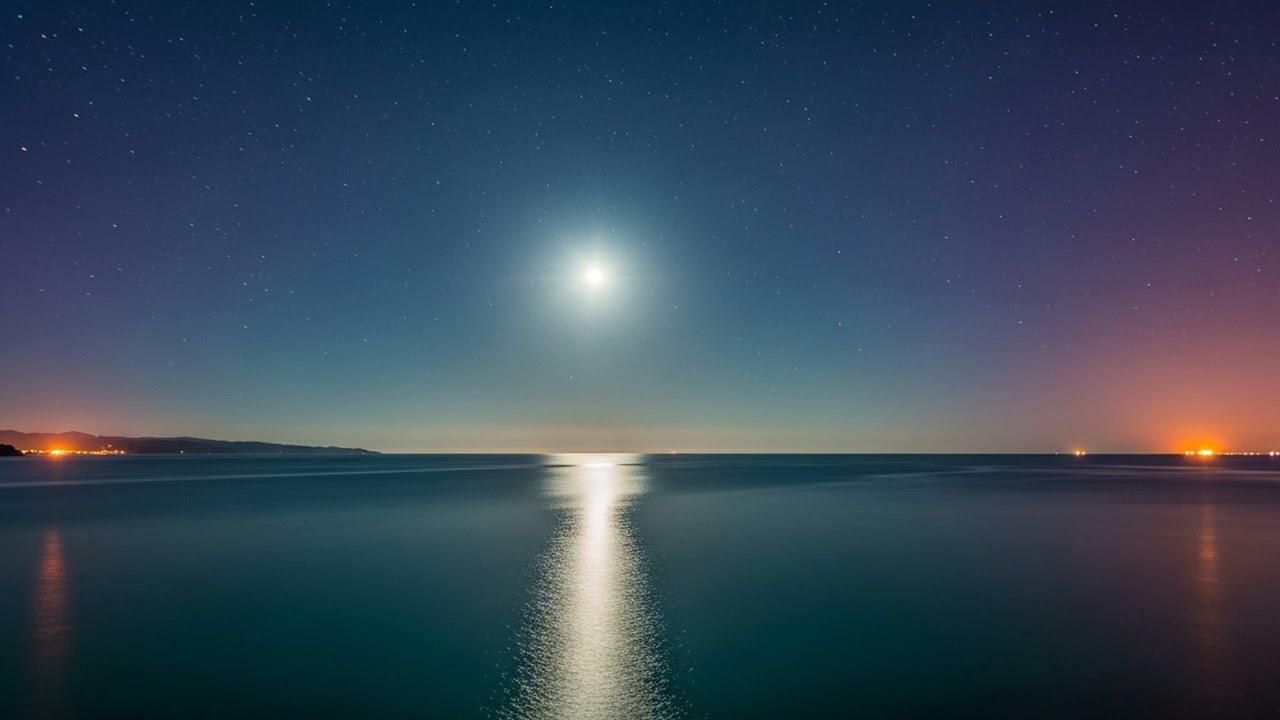 Peaceful Moonlight Over Ocean | Sleep & Relax