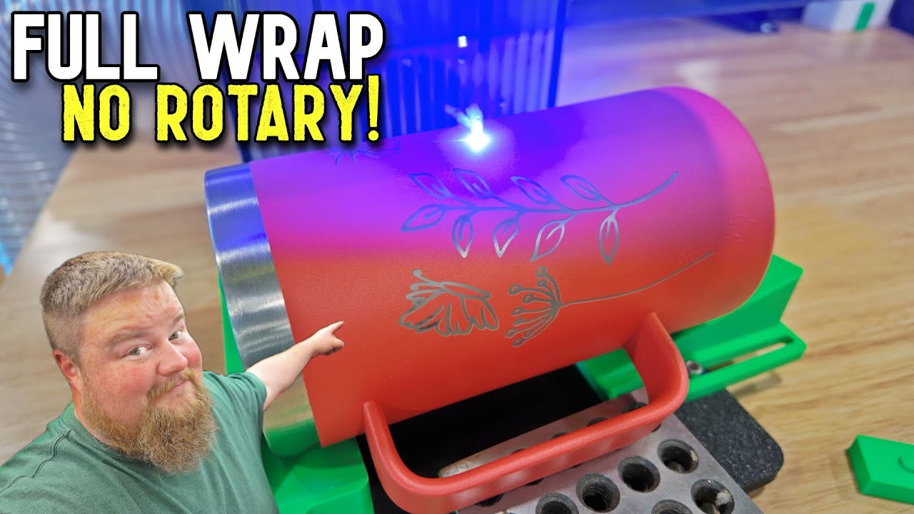 No-Rotary Engraving Hack for Tumbler Wraps on xTool F1 Laser Engraver