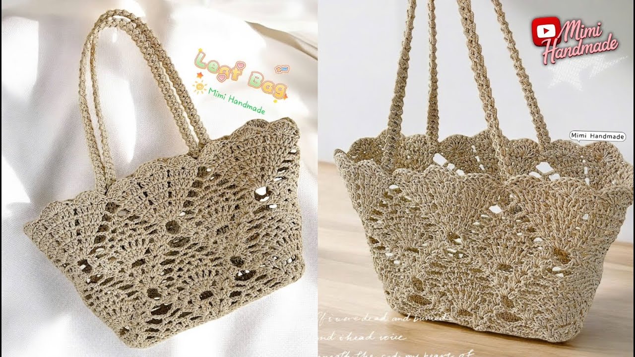[Không Lỗi] Móc Túi Hoạ Tiết Chiết Lá Siêu Đẹp 🌿 How To Crochet Sling Bag ♡ Part 1 ♡ Mimi Handmade
