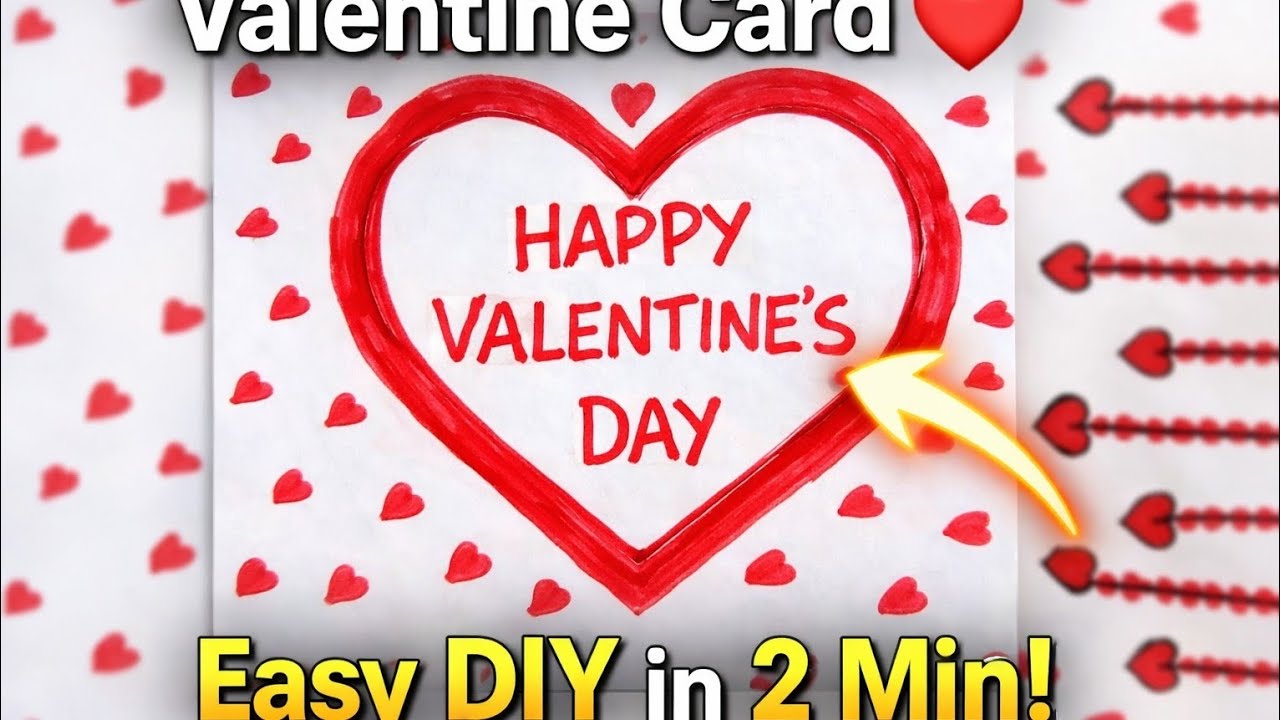 Valentine Card ❤️ Easy DIY in 2 Minutes | Handmade Card Idea 