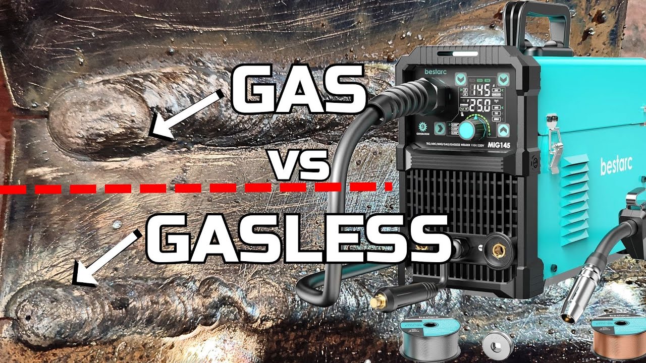 GAS vs GASLESS MIG welding with BESTARC MIG145