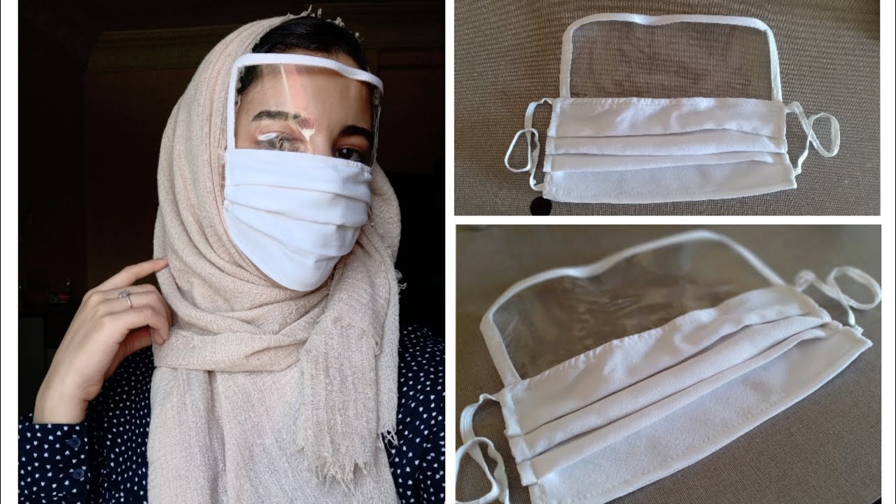 كمامة واقية للعين في دقائق  DIY bavette/masque de protection avec visi&egrave;re