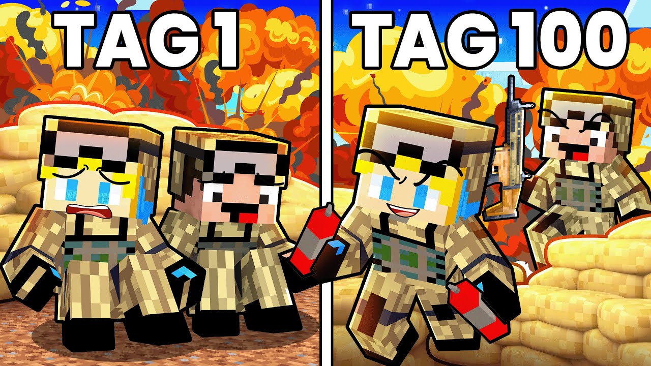 Ukri und Billy überleben 100 TAGE im KRIEG in Minecraft!
