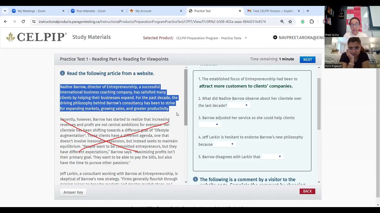 CELPIP Reading Task 4 Viewpoint  *Session-1* Online Class Recording
