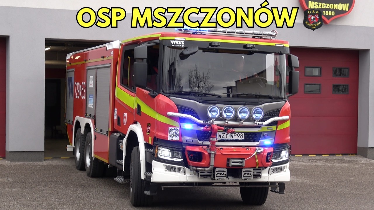 Wyjazd Alarmowy ciężkiej 3-osiowej Scanii P450 z OSP Mszczon&oacute;w! Atego, Iveco i drabina w służbie