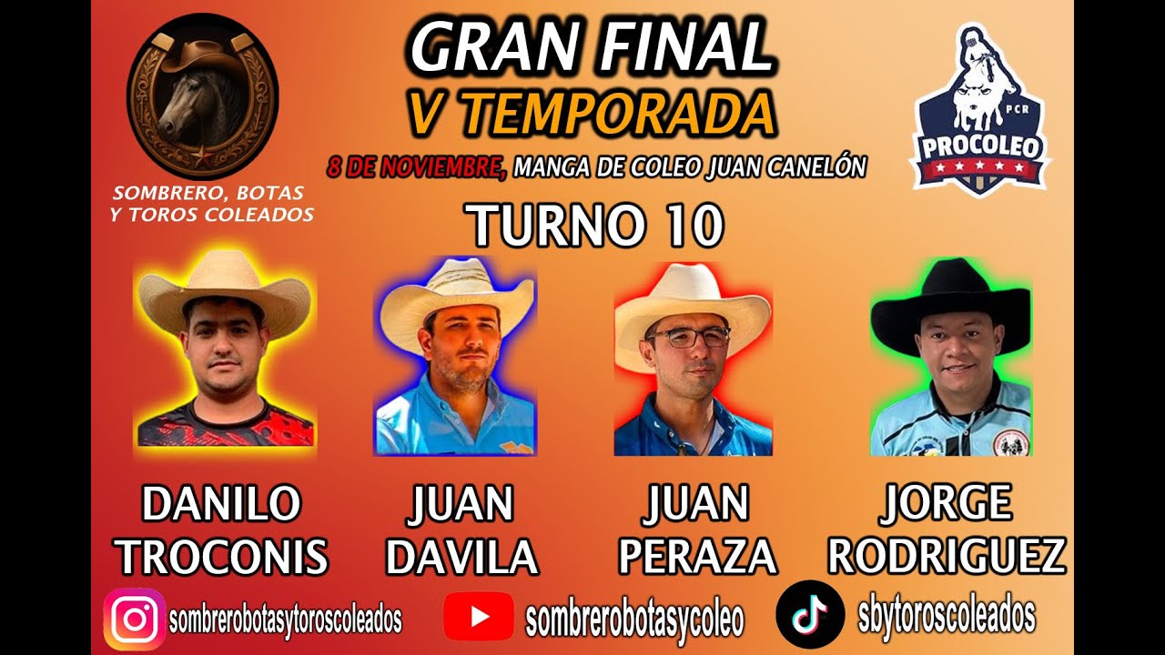 TURNO 10 SALIDA 2 PRACT FINAL PRO COLEO RANKING DANILO TROCONIS JUAN DAVILA JUAN PERAZA JORGE RODRIG