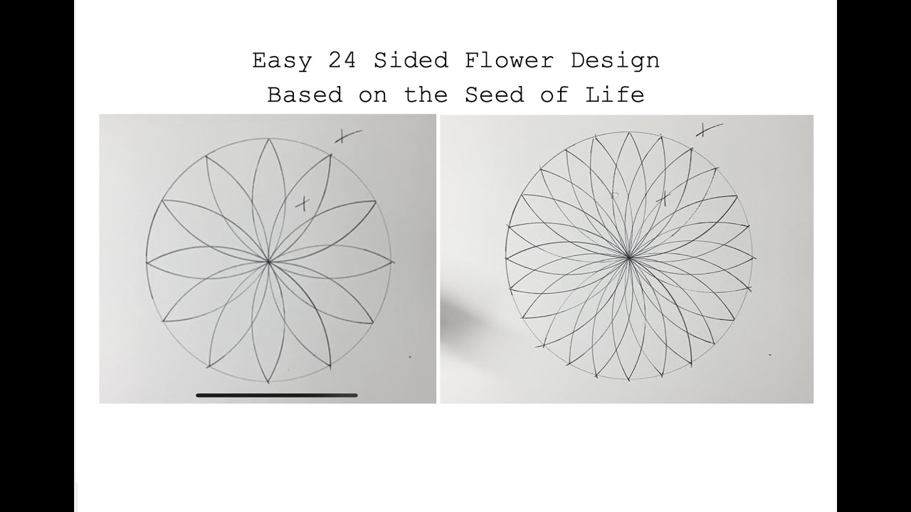 Easy 12 or 24 Sided Flower Design - Based on Seed of Life - Sacred Geometry - Dream Catcher Design
