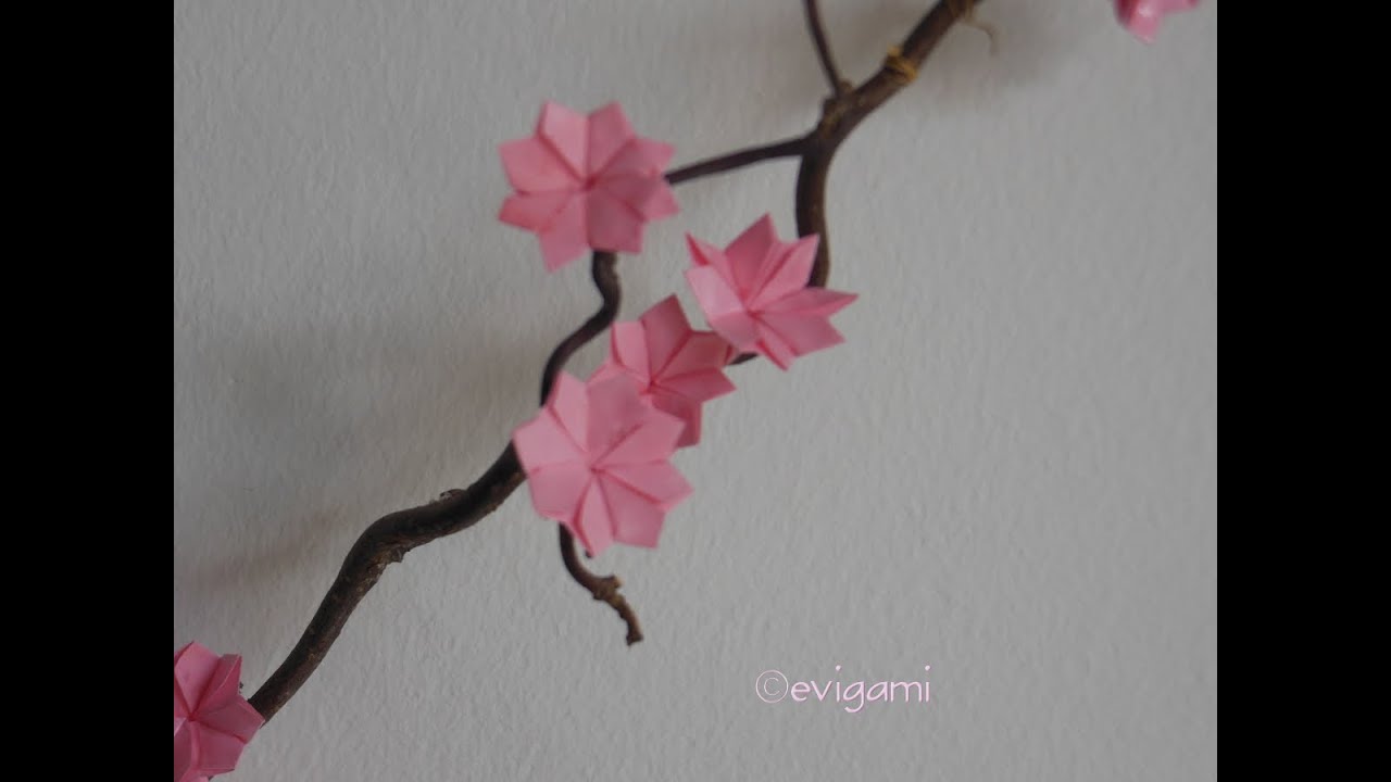 Origami-Kirschblüte - Faltanleitung