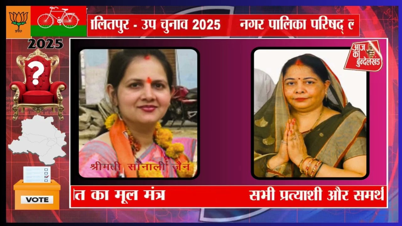 नगर पालिका परिषद उपचुनाव  2025जनपद ललितपुर क्या चाहता है आज का बुंदेलखंड का संदेश!!